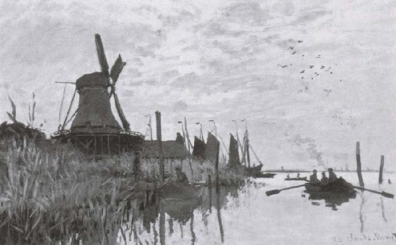 Claude Monet Windmills near Zaandam Germany oil painting art